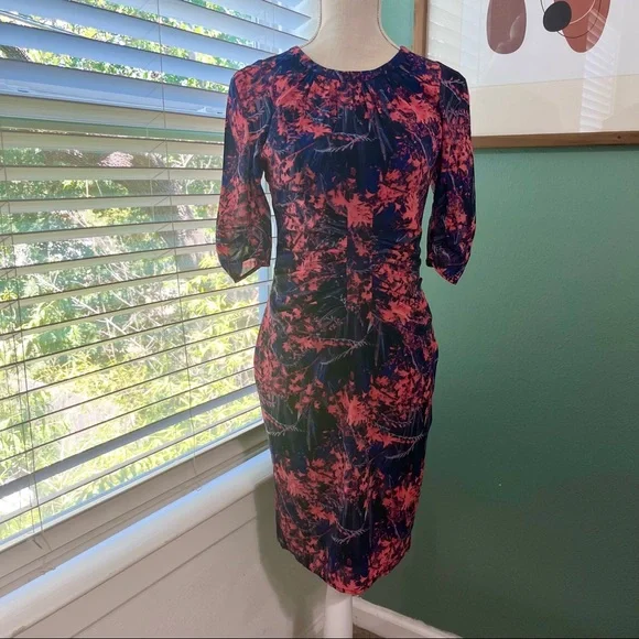 Whistles | Dresses | Whistles Black Red Floral Silk Bodycon Dress | Poshmark